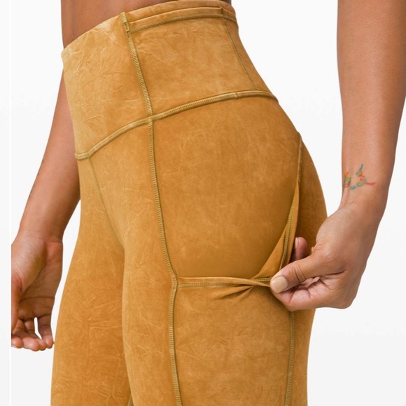 Lululemon Fast and Free Tight II 25" Ice Dye Ice Wash Spiced Bronze - Picture 6 of 10